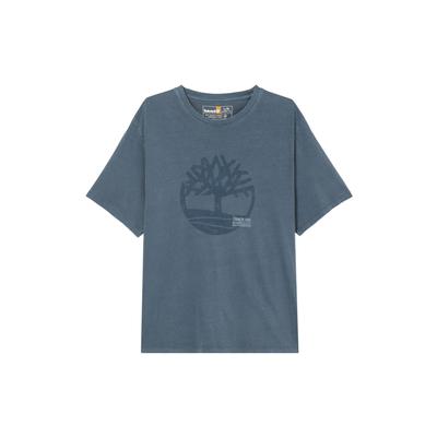 Lässiges Bequemes Atmungsaktives Lockeres Rundhals Kurzarm T-Shirt Herren Oberteile Tiefes Indigo A42RF-288