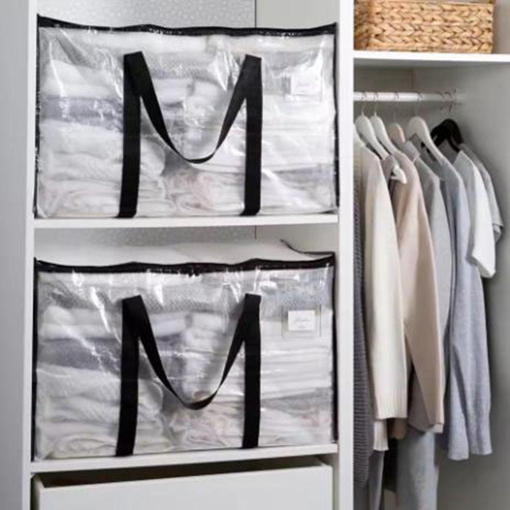 2Pcs Large Capacity Transparent Storage Bag Double Zipper Moving Luggage Bags  Travel