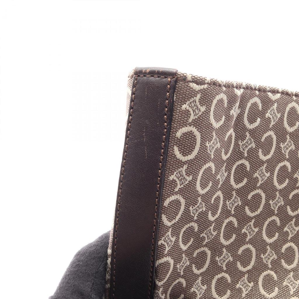 Used CELINE C Macadam Tote Bag Canvas Leather Brown Beige Used Women