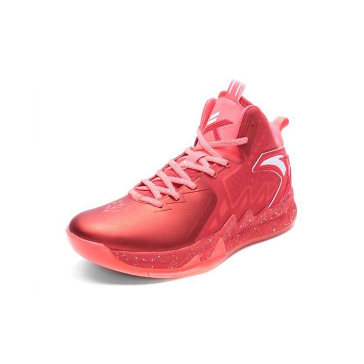 Anta KT2 Thompson 2 Basketball Series Shock Absorption Non-Slip Wear-Resistant High-Top Basketball Shoes Men Sneaker Red Pink 11641101-4
