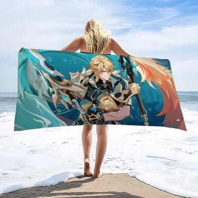 Towel Beach Genshin Varka Bath Quick-Drying Lightweight Portable Sauna Camping Swim Pool Impact Travel