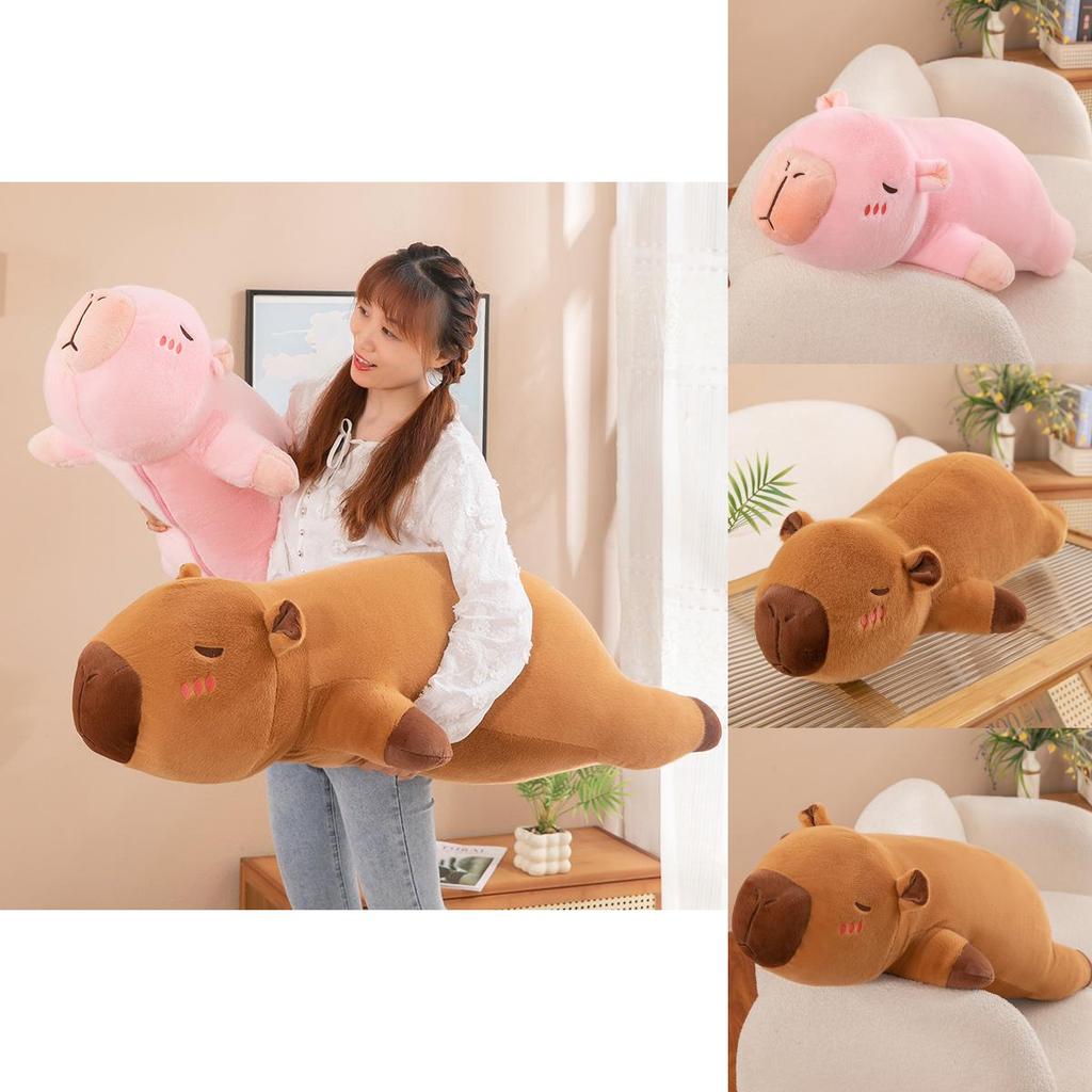 Capybara Plüschkissen mit Innenbezug Weiches kurzes Fell Stofftier Spielzeug für Mädchen