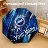 8 Rib Auto Folding Umbrella Brighton & Hove Albion Football Print Custom Name Text Portable Rain Gear
