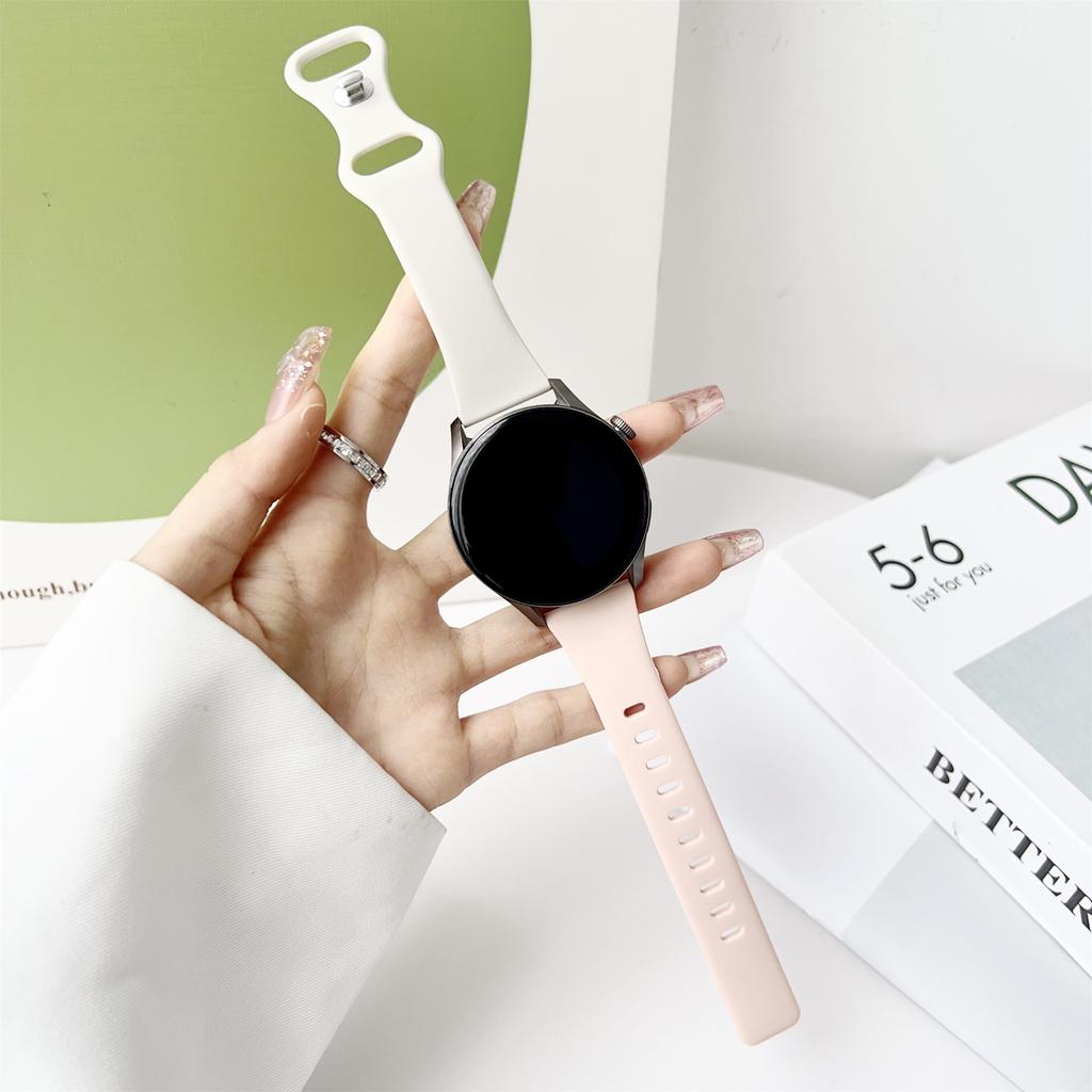 20 22mm Watch Strap for Samsung Galaxy Watch 6/5/4 40 44/Watch 5 Pro 45/Watch 6/4 Classic 43 47mm Soft Slim Silicone Band Correa