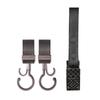 E.x.p.japon 2-Piece Set: Buggy Hook & Shoe Clip, Black Synthetic Leather, 360-Degree Rotating, Stroller Hook, B-bhsc10