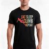 Eat Sleep Climb Repeat Tshirt Summer Casual Cotton Tee Oversized Streetwear Tops Vintage Graphic Print Unisex Unisex Unisex