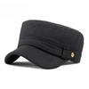 Unisex Winter Warm Woolen Military Cap Retro Flat Top Hat for Men Women Fashion Curved Brim Navy Sailor Cap Casual Peaked Hat