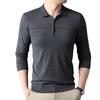 Men's Knitted Sweater Long Sleeve POLO Shirt Fashionable Lapel Middle-aged Men's Knitted Base Shirt Long Sleeve T-shirt Men