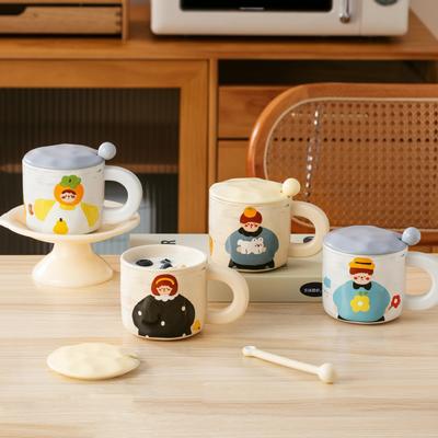 Retro Jungen und Mädchen Paar Wasserbecher Keramiktasse Bürobecher Kaffeetasse Hausbecher Souvenir