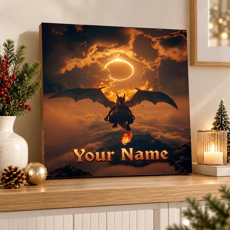 Charizard Custom Name Diamond Painting Personalized 5D Full Drill DIY Diamond Art Home Decor