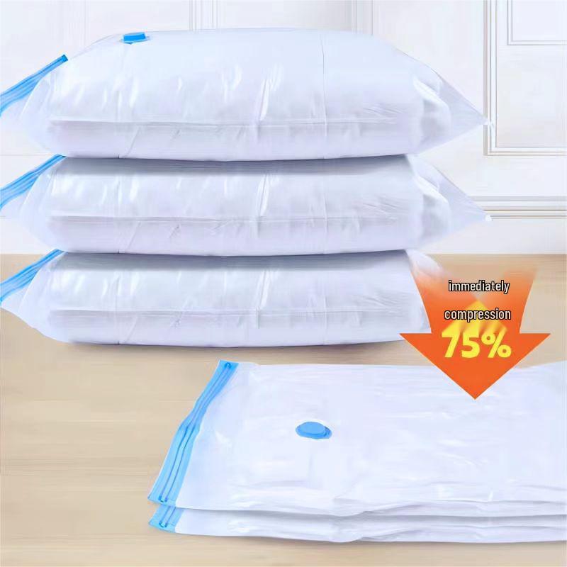 Transparent Vacuum Storage Bag with Pump for Clothes and Quilts – Single Layer, In Stock