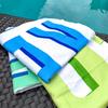Schattenblock Strandtuch Personalisiert für Kinder, Benutzerdefiniertes Strandtuch, Urlaubstuch, Kindergeburtstagsgeschenk, Pooltuch, Preppy Strand