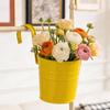 Compact Wrought Iron Hanging Planter for Indoor/Outdoor Use
