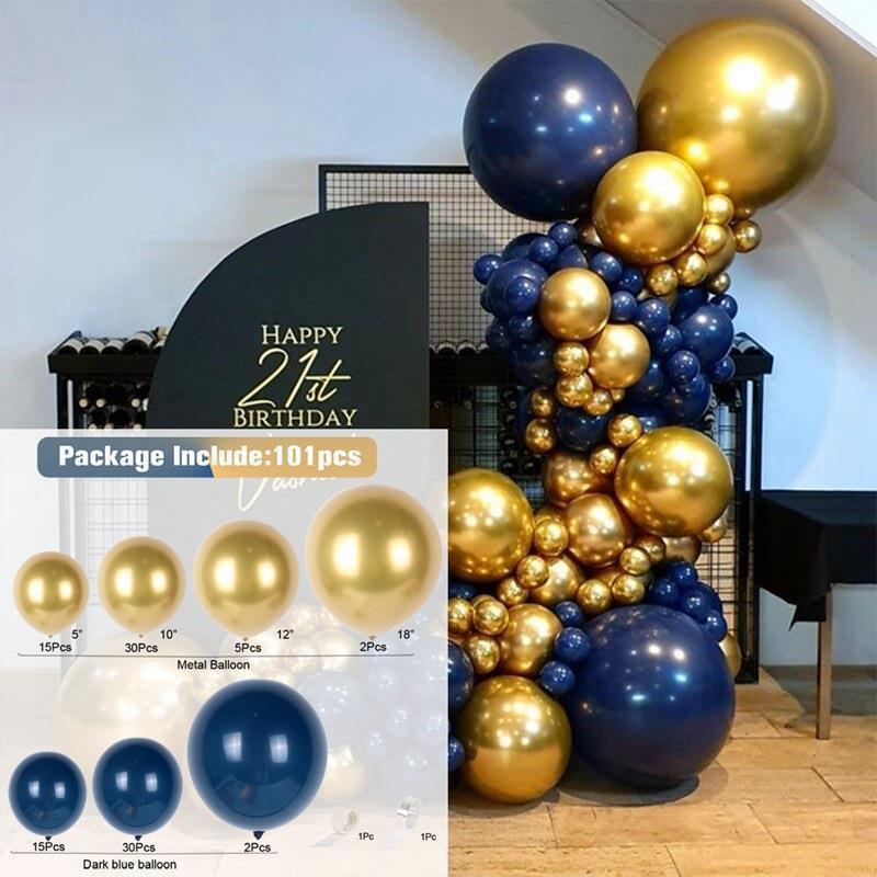 Birthday Arrangement Balloon Set Balloon Chain Black Gold Balloon Set Birthday Arrangement Package Balloon