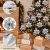 10Pcs/Pack Christmas Flowers Sparkling 14CM with Clips Xmas DIY Glitter Poinsettia Wreath