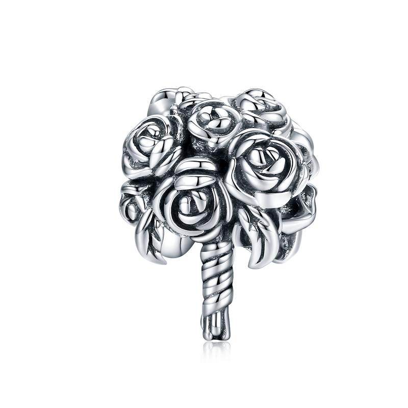 WOSTU Daisy Flower Series Charms 925 Silver Spacer Beads Dangle Charms Fit Bracelets DIY Jewelry