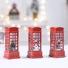 Christmas LED Flame Telephone Booth Ornament - Small Oil Lamp Prop for Coffee Shop, KTV, Scene Decor.