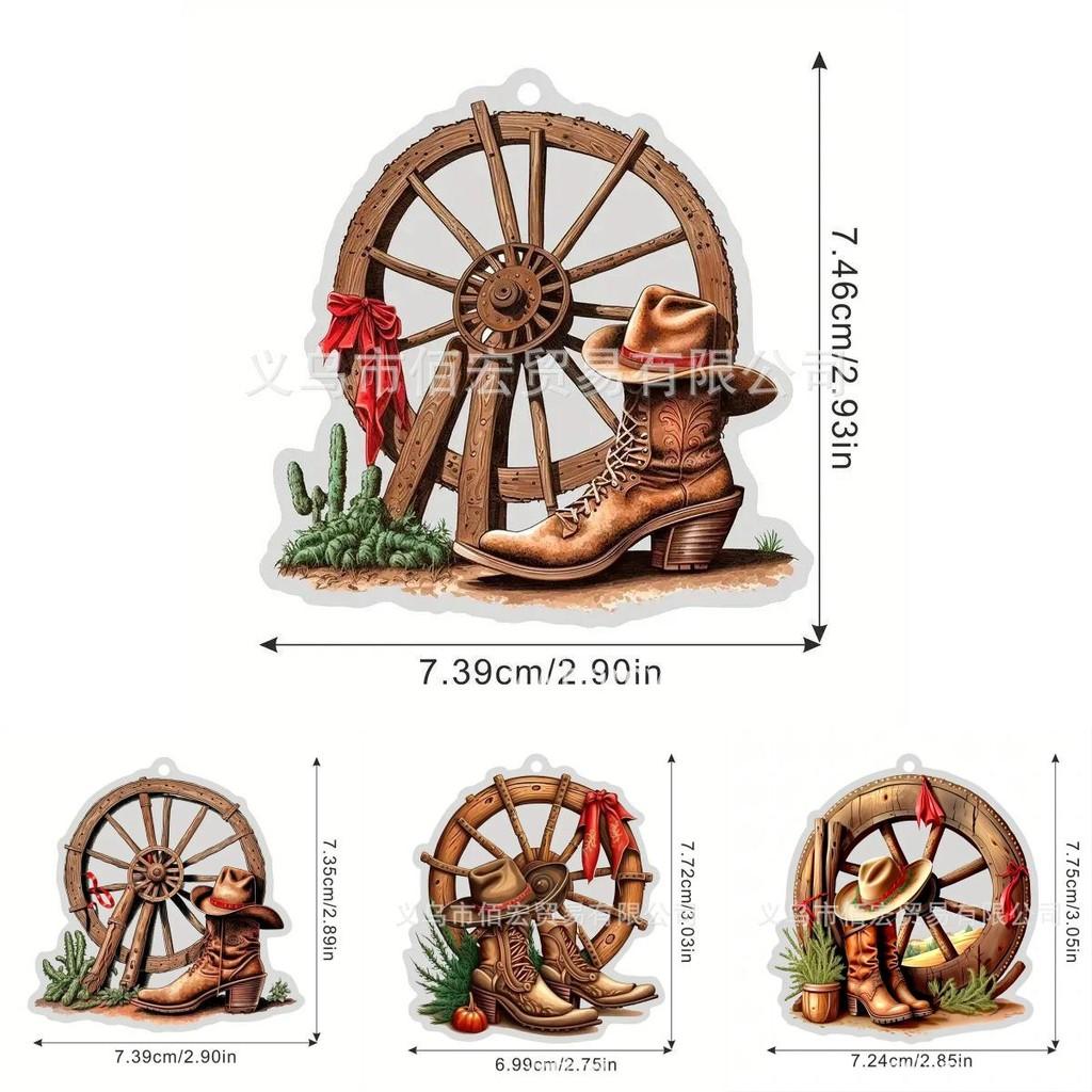 Customizable Cartoon Style Acrylic Boot And Hat Car Interior Mirror Decoration