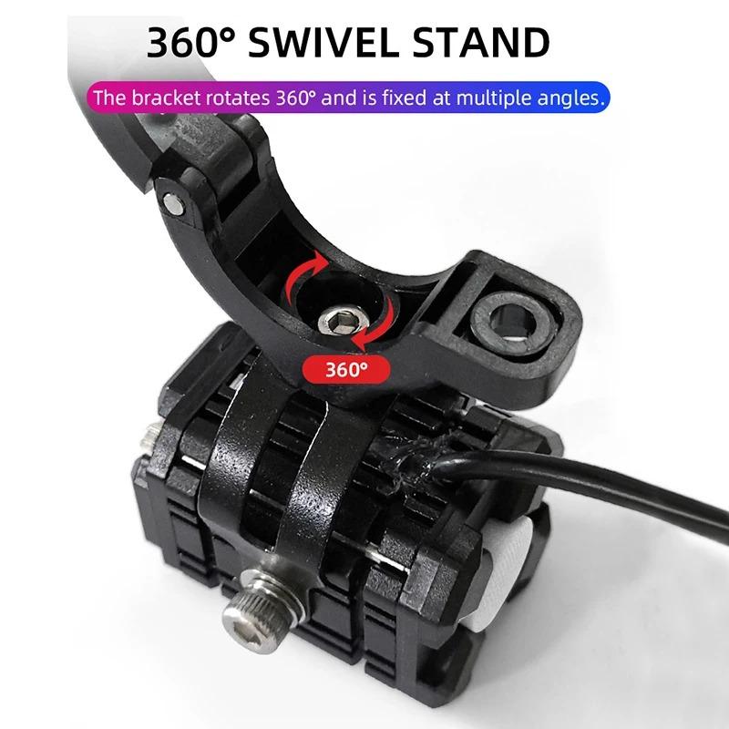 2Pcs Motorcycle LED Lights Universal Motos Dual Color Spotlights 360 Degree Adjustment Auxiliary Fog Light Motorcycle Accessory