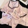 Korean Lace Lace Polka Dot Hello Kitty Pajamas Women's Summer Short-sleeved Shorts Can Be Worn Outside a Two-piece Loungewear