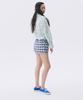 JUNEJUNE SPACE Floral Check Banding Shorts_Navy