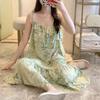 Thin Summer Women's Slippery Top Nightgown Home Wear Loose Nightdress Female Sleepshirt