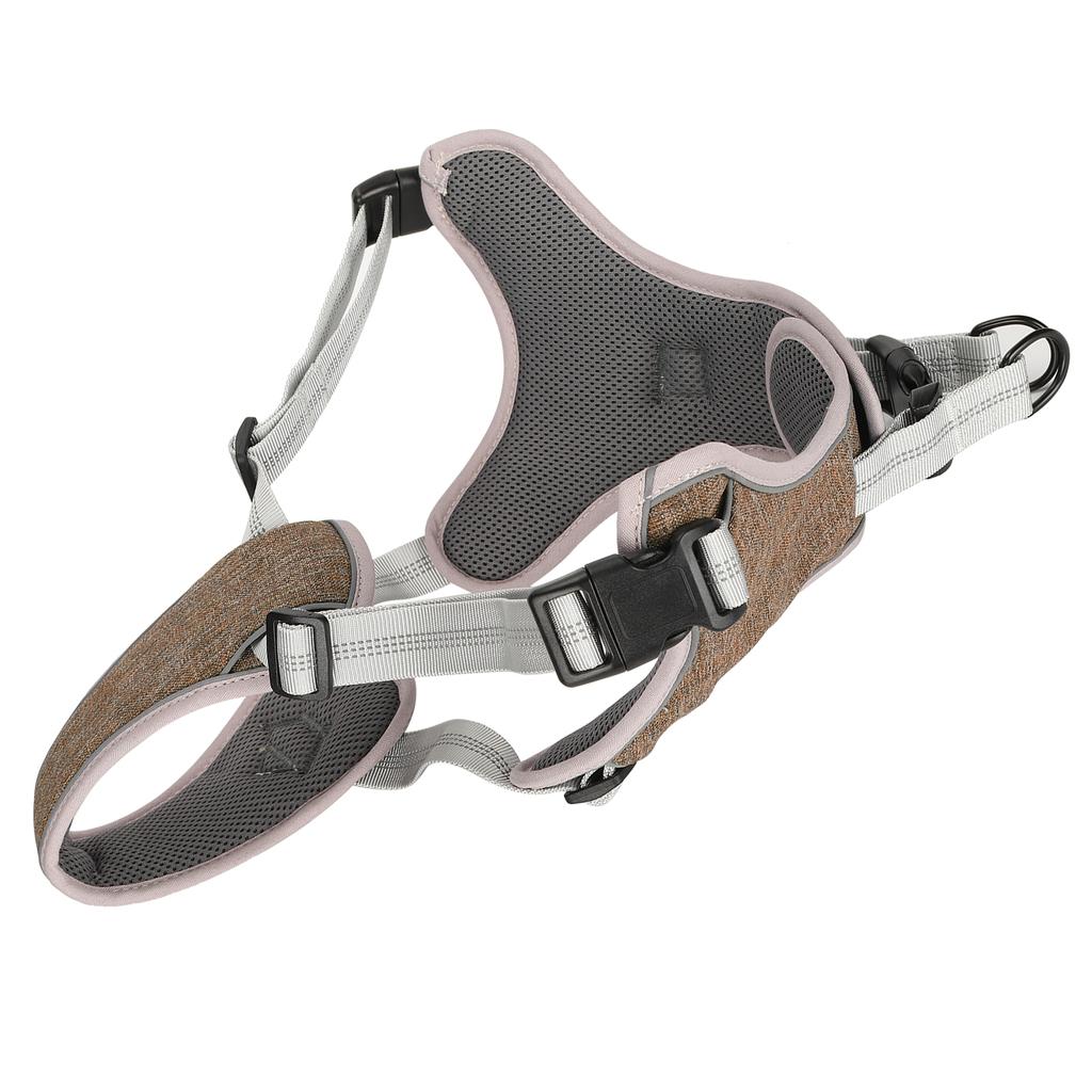 Outdoor Dog Vest Harness Pet Adjustable AntiLost Reflective Vest for Large Medium Dog(Coffee Color M)