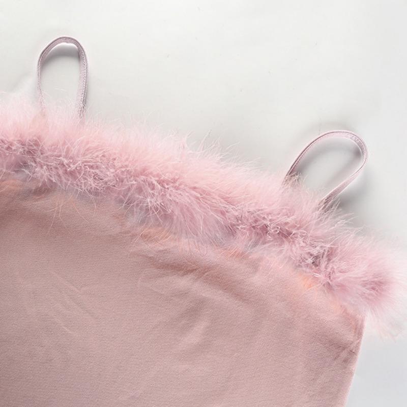 Fashion Elegant Slim Fit Plush Strapless Tanks Women's Camis Summer Sleeveless Backless Sexy Tank Tops Women Street Solid Office Lady Tank Vest 2540