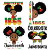 Juneteenth 1865 Sticker Patch For Clothes July 4th Black Girl Free 1776 DIY Heat Transfer Clothes Stickers Iron On Thermal Patch