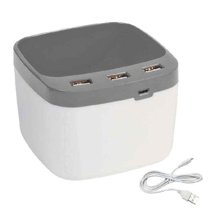 

Universal USB And Pen Holder For Rapid Data Transfer And Stationery Storage Featuring LED Light In Desk Setting сірий колір