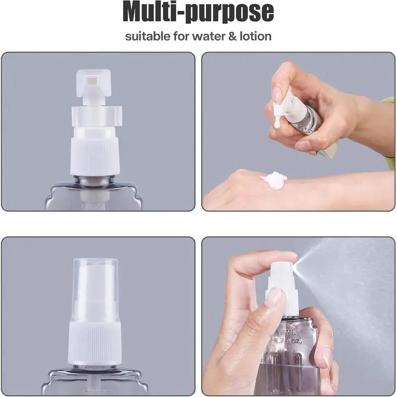 Travel Bottles Leak Proof 4 In 1 Containers for Toiletries Refillable Plastic Bottles with Lid Spray Lotion Shampoo