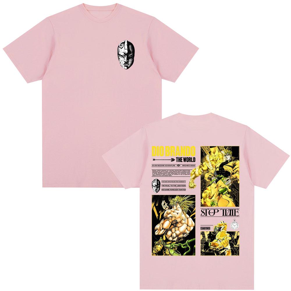 

Anime Jojo Bizarre Adventure Dio Brando The World Unisexgo Tshirt 2026 Summer Unisexs Womens Y2K Fashion Cotton Oversized Tshirt S