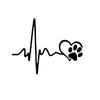 Dog Footprint Electrocardiogram Car Sticker Cartoon Sticker Decorative Car Window Glass Laptop Sticker