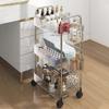 UNTIOR Transparent acrylic trolley cosmetics bedroom living room snack storage shelf bathroom mobile home shelfstorage shelf