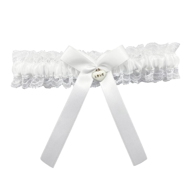 Bride Wedding Lace Garter Elastic Leg Band Lace Trim Design Leg Decoration for Formal Event Proms Ceremony Accessories