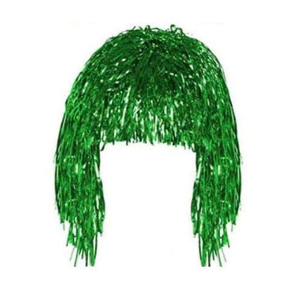New Metal Party Wigs Hair Shiny Costume Aluminum Foil Cosplay Dance Hairpiece Plastic Decor Wigs Hair