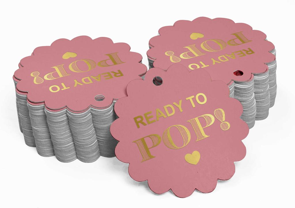 Inkdotpot Ready To Pop Baby Shower Bottle Tag Real Gold Foil Favor Hang Tags Pack Of
