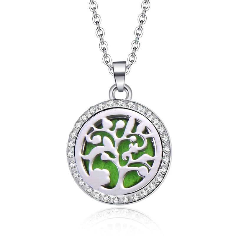New Stainless Steel Alloy Fashion Aromatherapy Necklace Essential Oil Diffuser Perfume Locket Pendant Women Jewelry Gift