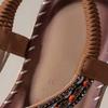 35-45 Women’s Bohemian Flat Beaded Rhinestone Beach Sandals BOHO Slides