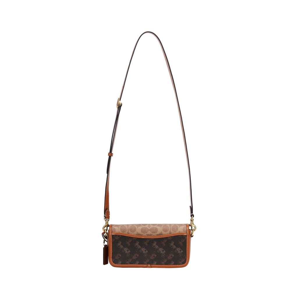 Coach Studio Baguette 20 Metal Logo Monogram Print Faux Leather Shoulder Bag Small Women Shoulder Bag Brown CR798-B4V6