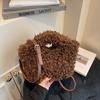 Autumn and winter handbags plush shoulder bags women's niche autumn fashion new textured oblique bags
