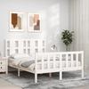 VidaXL Bed Frames with Headboard White Small Double Solid Wood 3192202