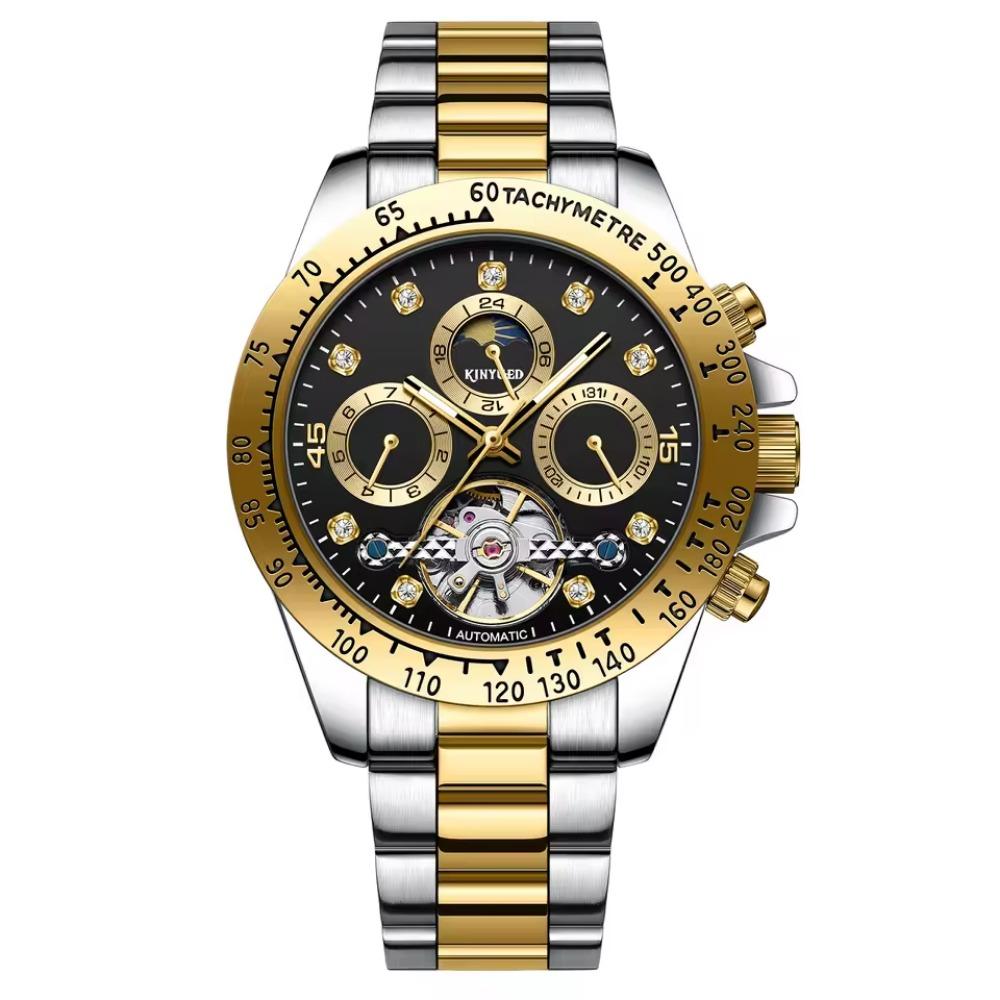 KINYUED  2026 New Men's Automatic Mechanical Watch Stainless Steel Waterproof Watch