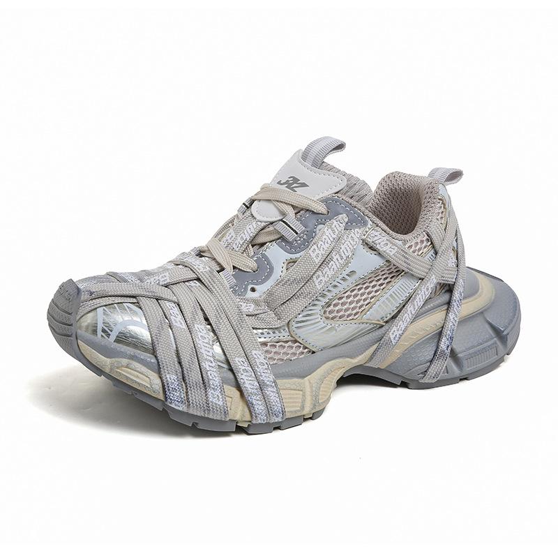 2025 spring and summer new dad shoes female spider straps one pedal thick sole heightening casual fried street sports couple shoes