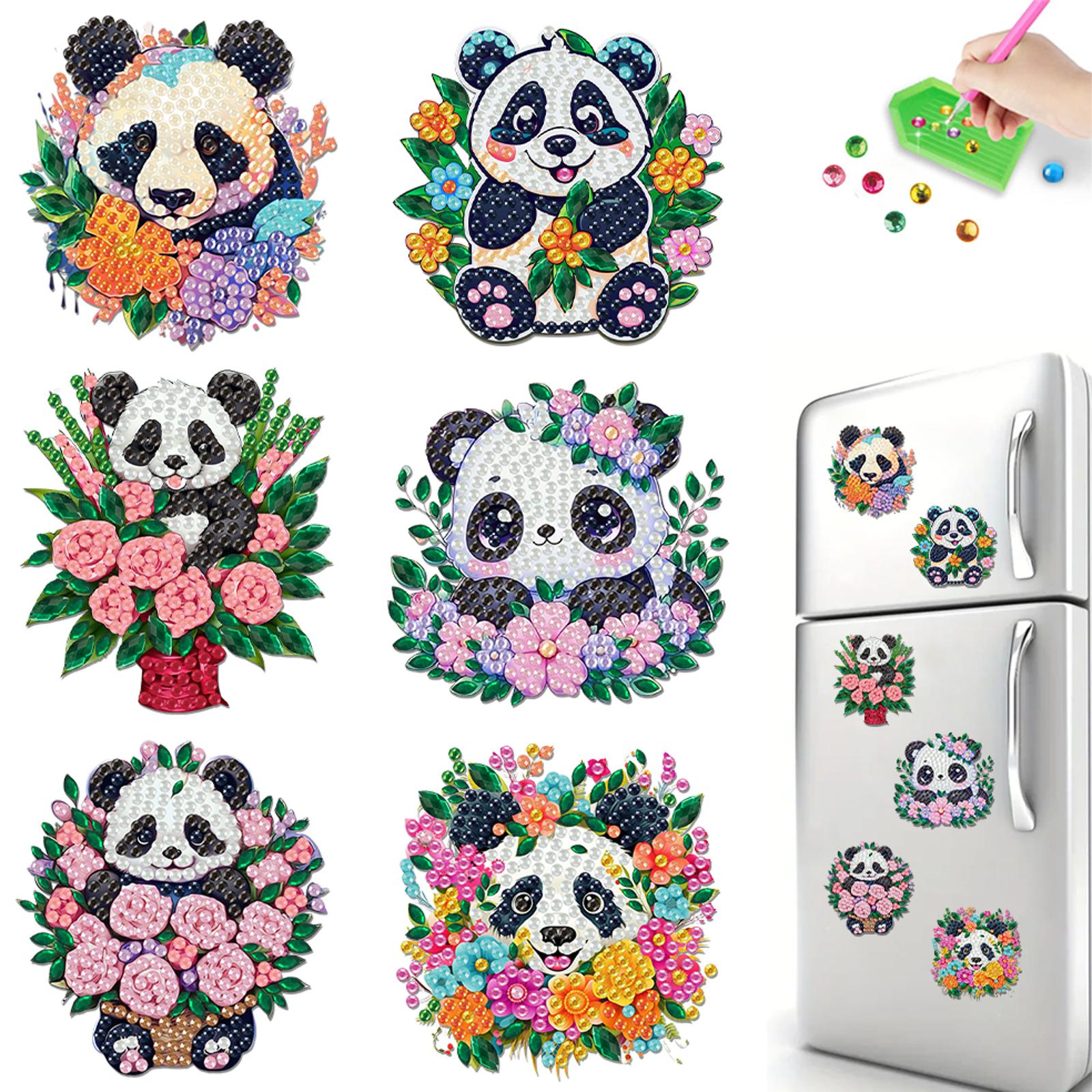 

6 шт. Акриловые милые магниты на холодильник с алмазной вышивкой с узором бриллиантов, магниты на холодильник, наклейка для домашнего декора