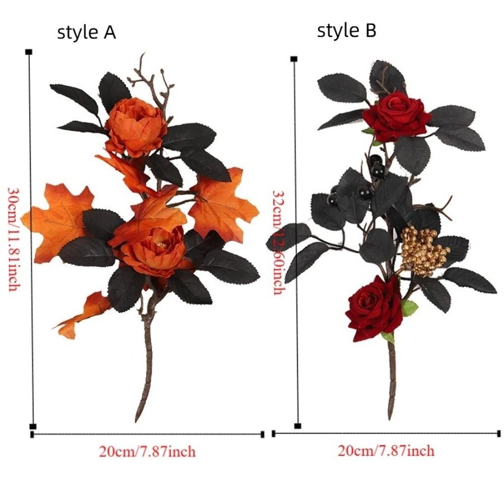 Vibrant Colors Halloween Simulated Flowers Decorative Maple Leaf Bouquet Dining Table