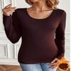 New Slim-fit Long-sleeved T-shirt, Winter and Autumn Thick-fabric Base Layer Top, Sexy Top