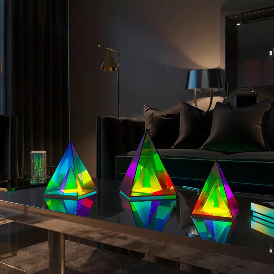 Triangle Rubik's Cube Table Lamp Nordic New Acrylic Decorative Art Exhibition Hall Creative Personality Atmosphere Night Light