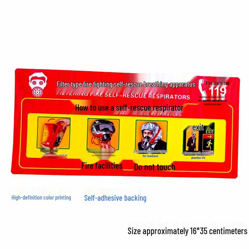 CO2 Water-Based Fire Extinguisher & Fire Blanket with Self-Rescue Respirator and Fire Safety Signs