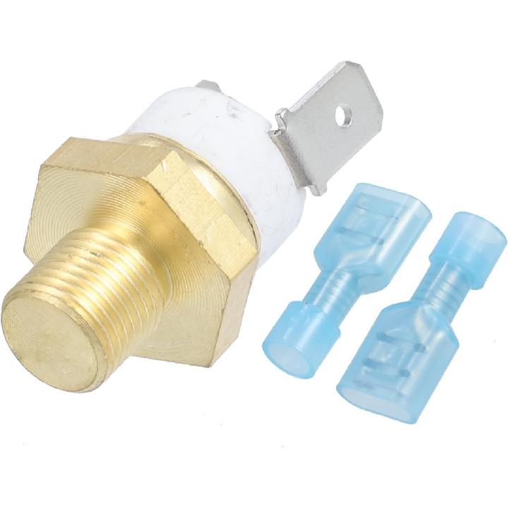 

Universal Automotive Radiator Engine Cooling Fan Temperature Thermo Sensor Switch 1/8 NPT 145-160 Degrees on 124 Degrees Off Replacement